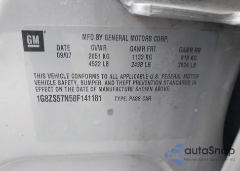 2008 Saturn Aura Xe from USA, damaged, VIN 1G8ZS57N58F141181